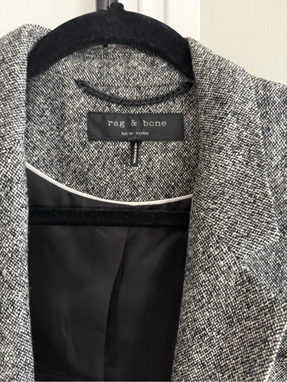 rag & bone Black and White Tweed Blazer, Sz 8, like new